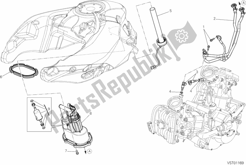 All parts for the Fuel Pump of the Ducati Multistrada 1200 ABS USA 2013